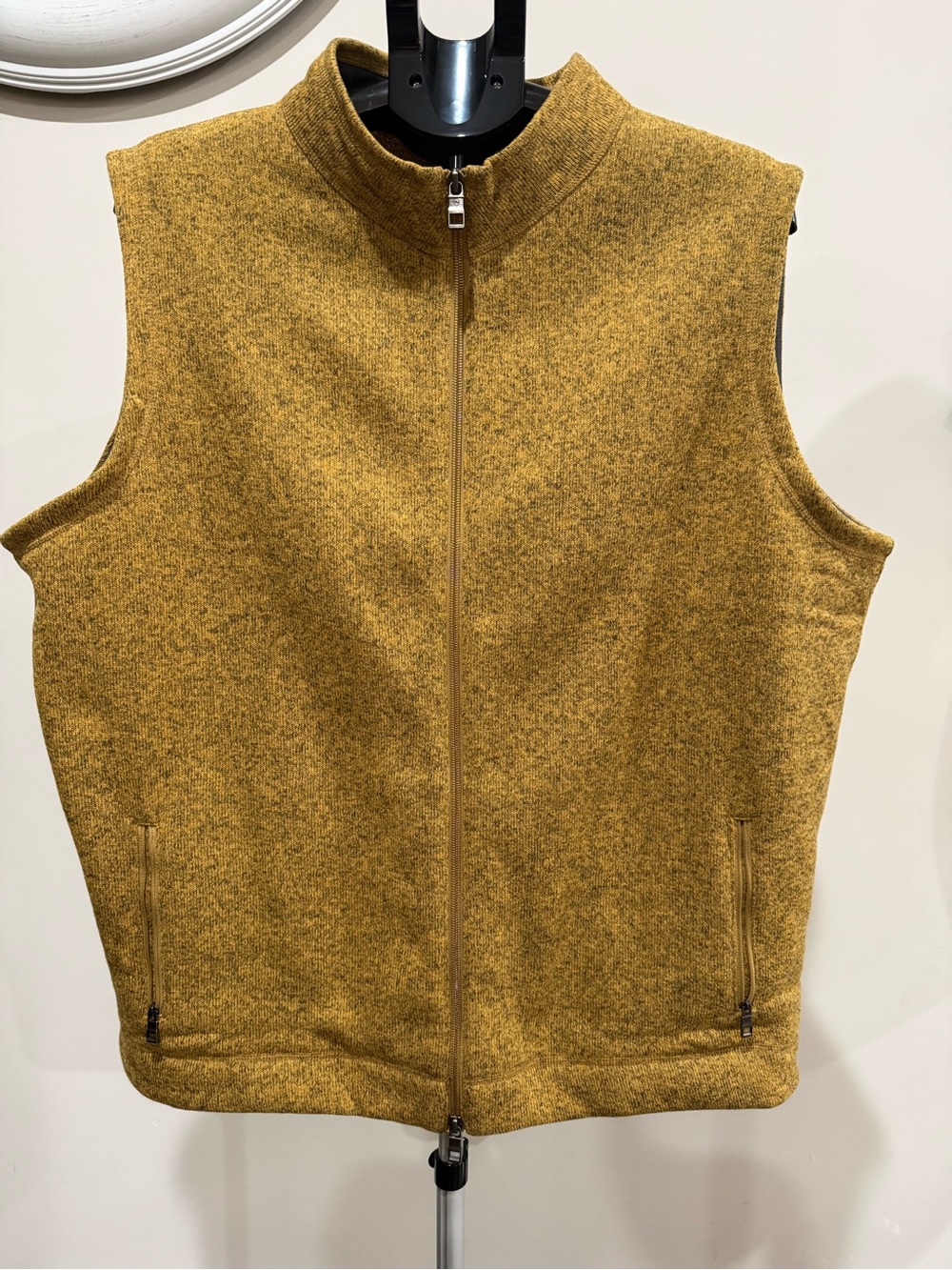 Peter Millar men’s crown sweater fleece zip-up vest Dijon size XXL